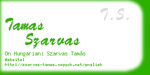tamas szarvas business card